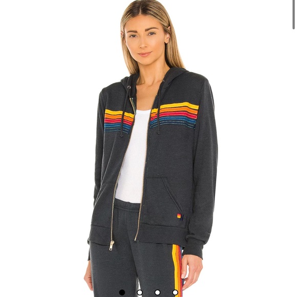5 Stripe Hoodie in Charcoal sz S - Picture 1 of 5